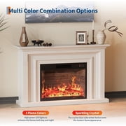 Studyset 23" Electric Fireplace Heater, Recessed Electric Fireplace, Wall Mounted & Recessed, 750/1500w, Remote Controlled, Ultra Thin, 12 Changeable Flame Colors, Adjustable Brightness, Quiet