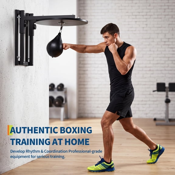 Studyset 24 Inch Adjustable Speed Bag Platform Kit with 360 Swivel, Heavy Duty Boxing Training Equipment with Speedbag and Air Pump, Wall Mount Boxing Punching Bag Stand