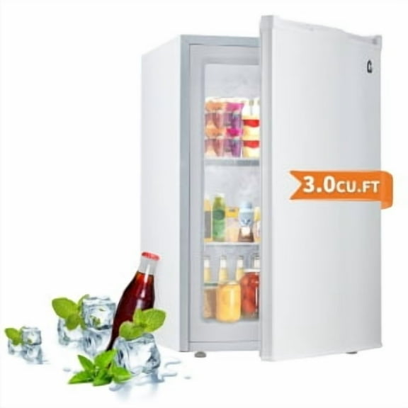 Studyset 3.0 Cu.Ft Upright Freezer with Reversible Door - Compact Single Door Freezer for Apartments/Dorms/Office/Garage, Ultra-Quiet, Space-Saving Design, White