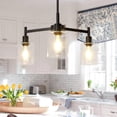 thumbnail image 1 of Studyset 3-Light Chandelier for Dinning Room Kitchen Farmhouse Chandelier with Clear Glass Kitchen Island Pendant Ceiling Lighting Industrial Metal Hanging Fixture for Foyer Living Room, Height Adjust, 1 of 7