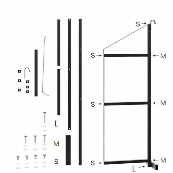 Studyset 3-Tier Shipping Container Shelving Bracket 2 Pack - 22"(D) x 60"(H) Black Powder Coated Steel Storage Brackets for Heavy Duty Trailer Containers - Easy to Assemble & Remove