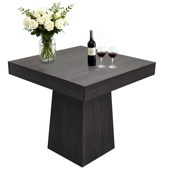Studyset  31.5" Small Kitchen Table, Space-Saving Square Dining Table for 4, Modern Farmhouse Style with Wooden Pedestal Base, 31.5" Compact Table Ideal for Dining Room, Living Room, Apartment