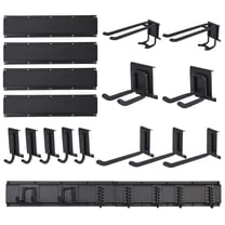 Studyset 3x48 Slatwall Panels with 12 Adjustable Hooks, Metal Tool Organizer, 16 Pcs Garage Wall Hooks Kit, Heavy Duty 485Lbs Load Capacity for Garage, Garden, Shed, Perfect for Ladders, Rakes, Shove