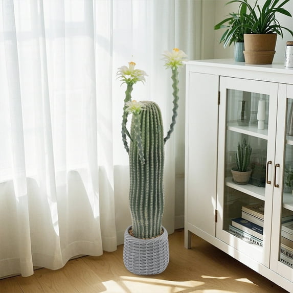 Studyset 43Inch Artificial Fake Cactus Plant, Artificial Cactus Fake Big Cactus, Realistic Faux Cactus Plants Indoor, Faux Cacti Plants For Home Garden Office Store Decoration