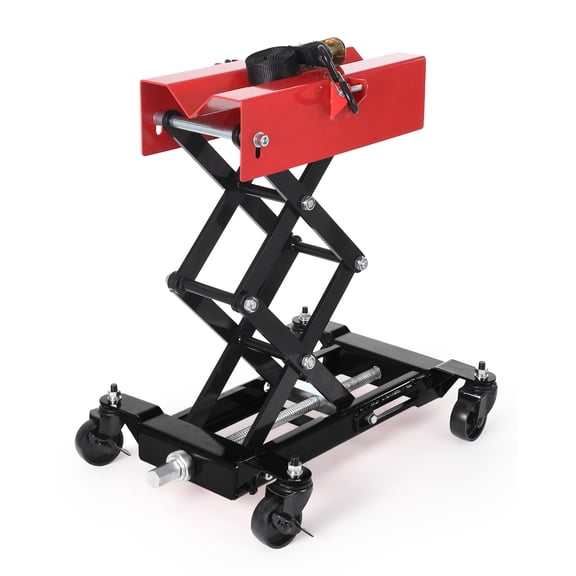 Studyset 450 LBS Low Profile Transmission Jack,Heavy Duty Auto Repair Lifting Jack with Safety Straps & 4 Swivel Wheels, 7-23 Inch Height Range,Adjustable Floor Transmission Jack for Garage,Repair