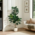 thumbnail image 1 of Studyset 4FT Fiddle Leaf Fig Tree Artificial with 48 Leaves - Realistic Faux Ficus Lyrata Trees in 7.8" Planter Pot,4ft Faux Plant Fake,Indoor Fake Floor Plants for Home Office Living Room Decor, 1 of 8