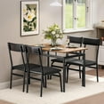 thumbnail image 1 of Studyset 5 Piece Dining Table Set,Wooden Kitchen Table Set with 4 PU Upholstered Chair,Industrial Metal Frame Dinette Set for 4,Square Dinner Table Set for Dinette,Breakfast, 1 of 8