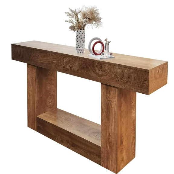 Studyset 63-Inch Long Console Table,2-Tier Entryway Table Sofa Table with Storage,Wood Rectangular Sofa Table Behind The Couch,Farmhouse Entryway Tables for Entrance,Hallway,Living Room
