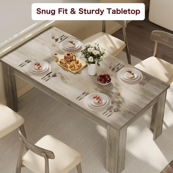 Studyset 63" Large Dining Table for 4-6, Kitchen Table for 4, Dinner Table for Kitchen, Farmhouse Dinette Table for 4, Rectangular Dining Table with Thick Leg, Dining Room, Small Space