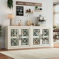 thumbnail image 1 of Studyset 70.8 in Sideboard Buffet Cabinet, Modern Accent Cabinet with Storage, Wood Coffee Bar Media Console Credenza with 4 Glass Doors for Living Room, Kitchen, Hallway, 1 of 9