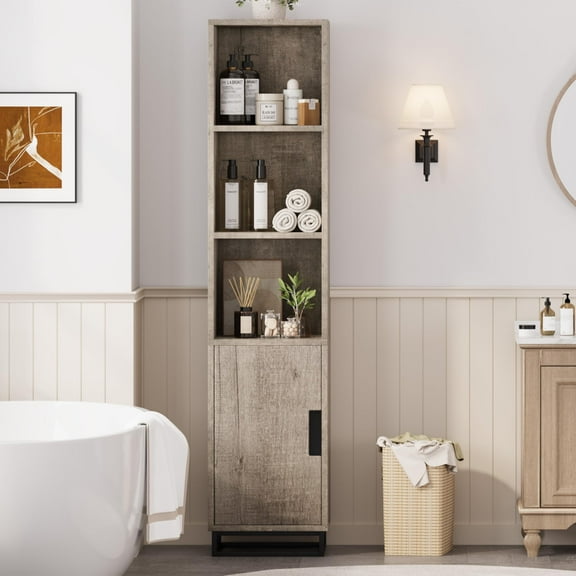 Studyset 70" Tall Bathroom Cabinet With Adjustable Shelves And Doors, Narrow Bathroom Storage Cabinet Thin Bathroom Storage Cabinet Display Rack For Small Space, Living Room, Entryway, Kitchen