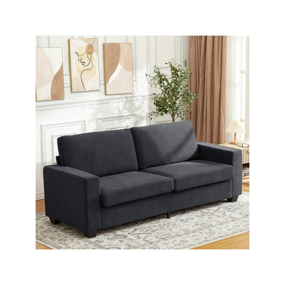 Studyset 83 Inch Modern Beige Sofa, Modern Sofa, Oversized Corduroy Couch with Washable Cover, Deep Seat 3 Seater Couch with Wide Armrest, Comfy Cloud Sofa Comfy Upholstered Sofa