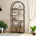 thumbnail image 1 of Studyset Arched Bookshelf,Bookcase with Doors Storage,71 Inches Tall Industrial Book Shelf with Sturdy Metal Frame,Freestanding Display Shelving Unit,Quality Boards, 1 of 6