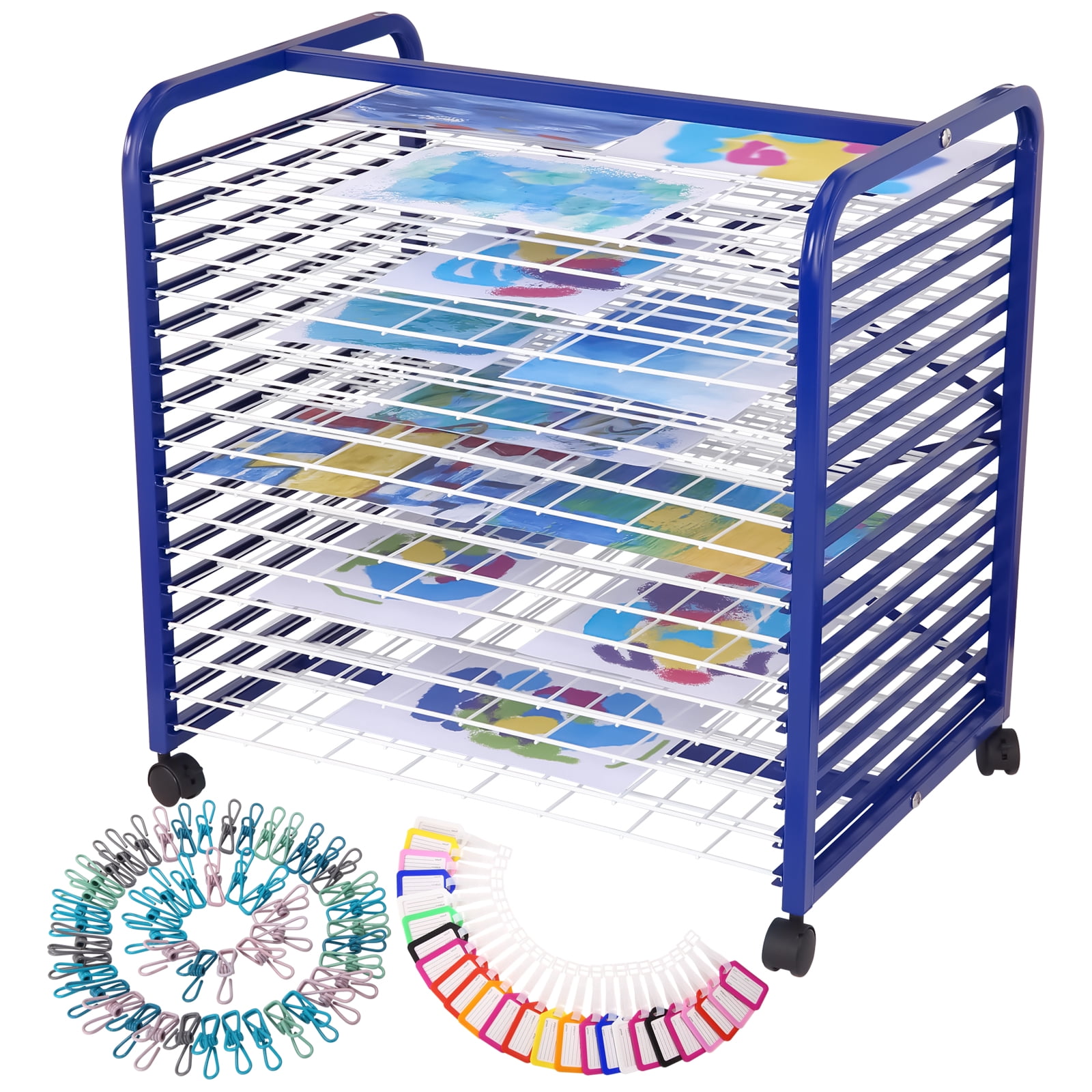 Paint Curing Rack Studyset Art Drying Rack for Painting, Metal Paint Drying Stand with 25 ...