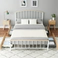 thumbnail image 1 of Studyset Bed Frame with 4 Storage Drawers, Simple Style Metal Platform Bed Frame, Sturdy, Stable and Durable, no Need for Spring Mattress, no Noise, White, 1 of 8