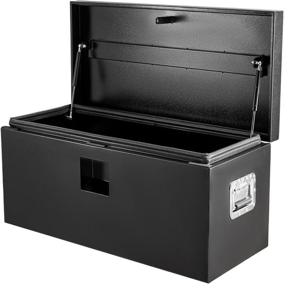 Studyset Black Steel Truck Bed Tool Box, 30"x 15"x 15", Black Powder Coated Storage Chest, Weatherproof Tool Organizer Truck Box for Organization & Storage, Job Tool Chest, Contractor Toolbox