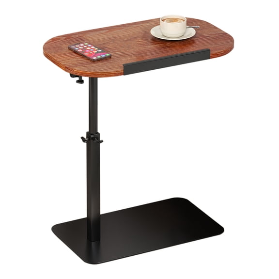 Studyset C-Shaped Side Table, Tray Table Portable Side Table, Base End Table, Height Adjustable Folding Laptop Desk with Swivel Tray, Tiltable Desktop,  Overbed Table for Couch & Bed