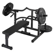 Studyset Chest Press Machine with Adjustable Flat Bench,Versatile Bench Press Rack for Home Gym,Bench Press Machine with Independent Converging Arms,Heavy-Duty Steel Structure,1050LBS Bench Press