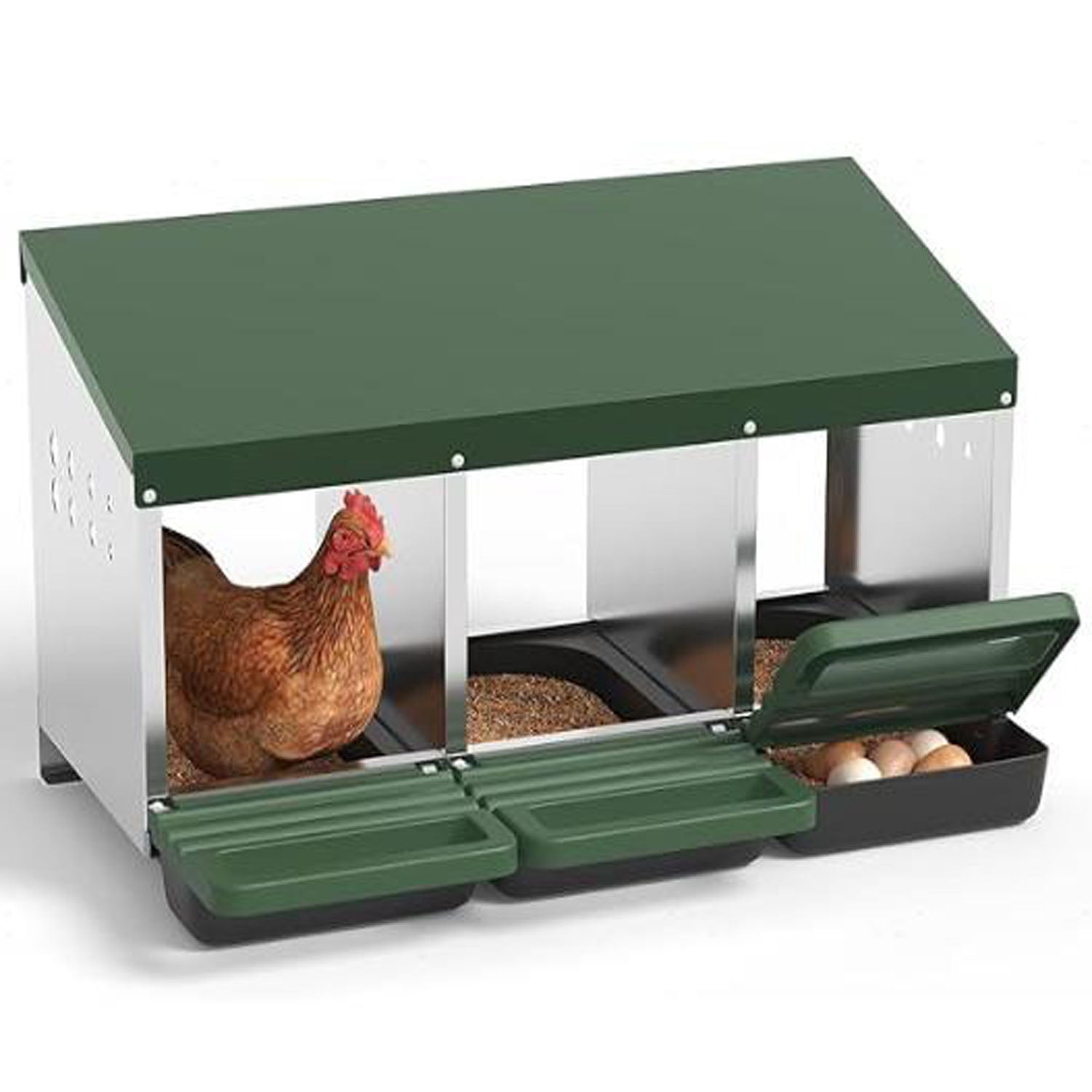 Studyset Chicken Nesting Box with Removable Lid, Metal Laying Boxes ...
