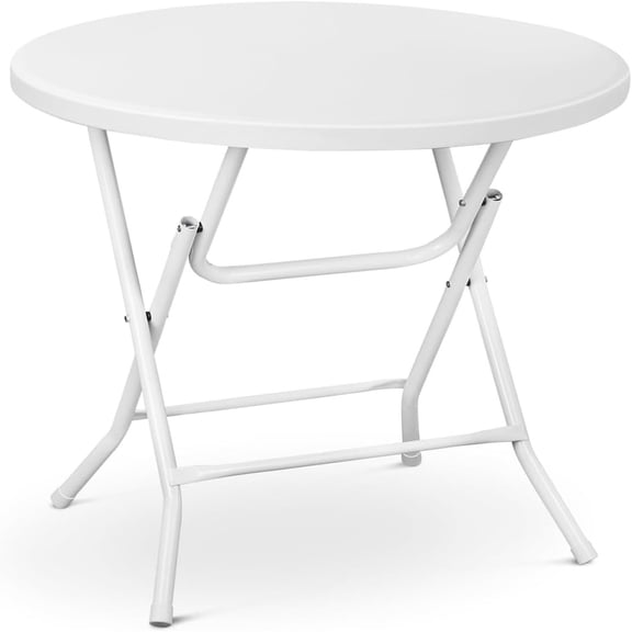 Studyset Cocktail Table 32'' Portable Folding Bar Height Table, Tall Bistro Foldable Bar Height Table, Compact Round High Top Plastic & Steel Bistro with Removable Legs for Indoor Outdoor