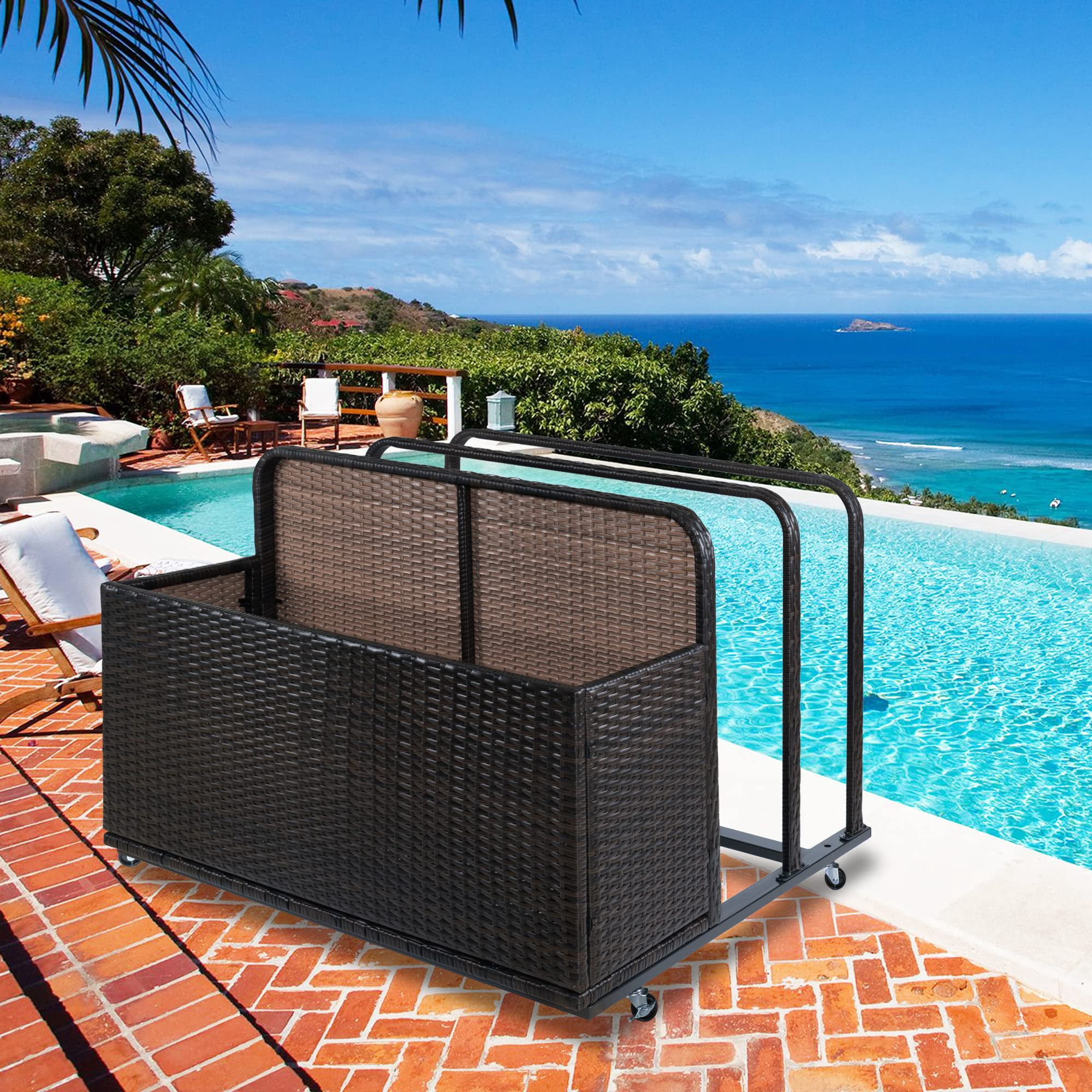 Double Layer Raft Studyset Double Layer Poolside Float Storage - PE Rattan Outdoor Caddy ...