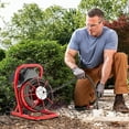 thumbnail image 1 of Studyset Drain Cleaner Machine,75FT x 1/2 Inch,Sewer Snake Auger Manual Feed, 370W Electric Drain Cleaning Machine with 6 Cutters & Foot Switch Electric Drain Snake for  1"-4" Pipes Sinks,Toilets, 1 of 6