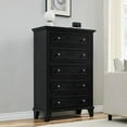 thumbnail image 1 of Studyset Dresser for Bedroom, 48" Tall Dresser with 5 Drawers, Chest of Drawers with Storage, Vintage Wood Dressers for Closet, Living Room, Hallway, 1 of 8