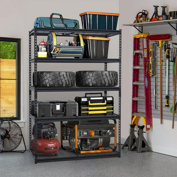 Studyset  Garage Shelving, Heavy Duty Garage Shelving 48" L x 18" W x 72" H, 2500lbs Load Bearing Storage Shelves Adjustable, Durable Metal Storage Shelves, Easy Assemble for Garage, Basement