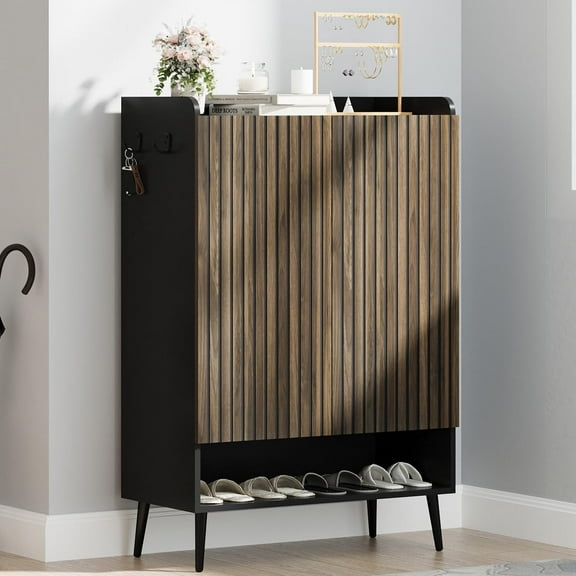 Studyset Large Shoe Storage Cabinet with 2 Doors,6-Tier Entryway Shoe Cabinet with Adjustable Shelves,Shoe Cabinet Storage for Entryway Hallway,Freestanding Shoes Rack Organizer