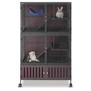 Studyset Metal Ferret Cage,5-Level Rolling Chinchilla Cage,Small Animal Mansion with Hammock,Lockable Storage&Ramps,Pet Crate Furniture,Multi-Species Habitat for Ferret,Chinchilla,Guinea Pig,Pet Rat