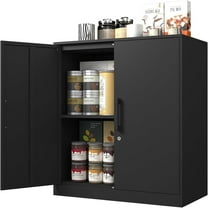 Studyset Metal Wall Cabinet,Black Wall Cabinet with 2 Doors,Hanging Cabinets with Handle,for Garage, Home, Office, Utility Room-Black