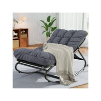 Studyset Outdoor Patio Rocking Chair,Comfortable Lounging Chair With Removable Cushions,Sturdy Metal Frame,Padded Seat,Modern Lounge Rocker For Patio,Garden,Nursery,Or Living Room