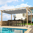 thumbnail image 1 of Studyset Outdoor Pergola, Heavy-Duty Aluminum Patio Pergolas and Gazebos Clearance with Retractable Canopy Sun Shade, UV-Resistant Metal Pergola for Existing Deck, Backyard Garden Porch, 1 of 8