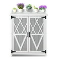thumbnail image 1 of Studyset Outdoor Potting Bench - Wooden Storage Cabinets with Metal Tabletop Planting Work Benches with Adjustable Shelf Double Doors Garden Work Bench for Backyard Patio Lawn, 1 of 7
