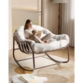 thumbnail image 1 of Studyset Outdoor Rocking Chair,Oversized Comfy Patio Chair Oversized Wicker Lounge Chair with Cushion and Metal Frame,Patio Rattan Egg Rocker for Balcony Backyard Porch Bedroom, 1 of 2