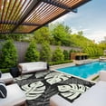 thumbnail image 1 of Studyset Outdoor Rug Waterproof 8x10 Reversible Outdoor Plastic Straw Rug Modern Palm Leaves Patio Rug Indoor Outdoor Mat RV Mat Outside Large Outdoor Plastic Straw Rug for Patio Camp Balcony Deck, 1 of 9
