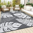 thumbnail image 1 of Studyset Outdoor Rug Waterproof 8x10 Reversible Outdoor Plastic Straw Rug Modern Palm Leaves Patio Rug Indoor Outdoor Mat RV Mat Outside Large Outdoor Plastic Straw Rug for Patio Camp Balcony Deck, 1 of 7