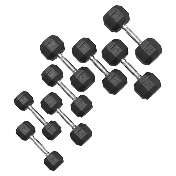 Studyset PVC Hex Dumbbell Weight Set, Multiple Sizes Exercise & Fitness Dumbbells,100LB Set(5+10+15+20LB) x2,110LB Set (25+30LB) x2, 35-50LBS Pairs for Muscle Toning, Strength Building & Full Body