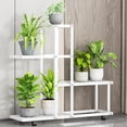 thumbnail image 1 of Studyset Plant Stand Indoor Outdoor, Rolling Plant Stand with Wheels, Metal Waterproof 4 Tiered Plant Shelf for Multiple Flower Planter Holder Rack, 1 of 5