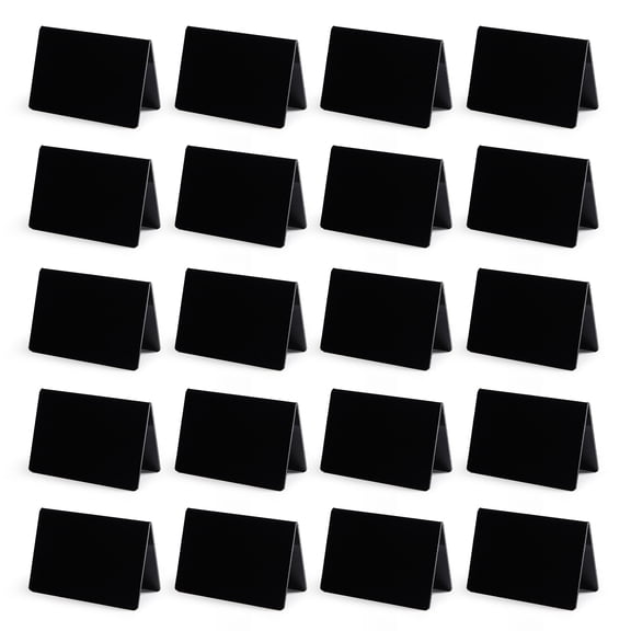 Studyset Reusable Mini Chalkboard Signs 20 Pack – L/V-Shaped Acrylic Tabletop Display - Ideal for Food Labels, Dessert Tables, Parties, Weddings, Buffets – Perfect for Office & School Presentations –