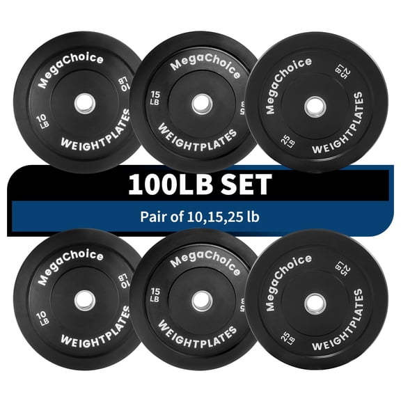 Studyset Rubber Bumper Plates Set 10/15/25 LB,2 Inch Barbell Bumper Weight Plates with Stainless Steel Inserts,Barbell Weight Plates Set for Home Gym,Durable Rubber Coating,for Weight Lifting