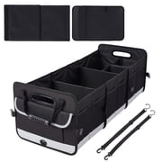Studyset SUV Trunk Organizer with Handle and Lid   Collapsible, Non-Slip Car Storage Bag, 3 Compartments, Large Capacity for Car Trunk, SUV, and Cargo   Black-Gray, 35.4"x13.8"x11.8"   Size