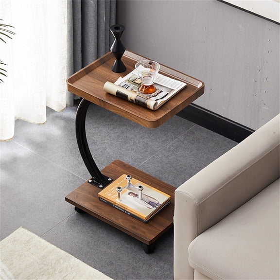 Studyset Small Standing Desk, Adjustable Height C Shaped Mobile Stand Up Desk, Over Bed Table With Wheels, Hospital Table Laptop Stand Drawing Desk For Home Living Room
