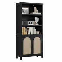 Studyset Tall Bookshelf with Storage Bookshelves and Bookcases with Doors, Wooden 3 Shelf Bookshelves with Cabinets, 70" Tall Floor Standing Display Storage Shelves for Bedroom, Office, Living Room