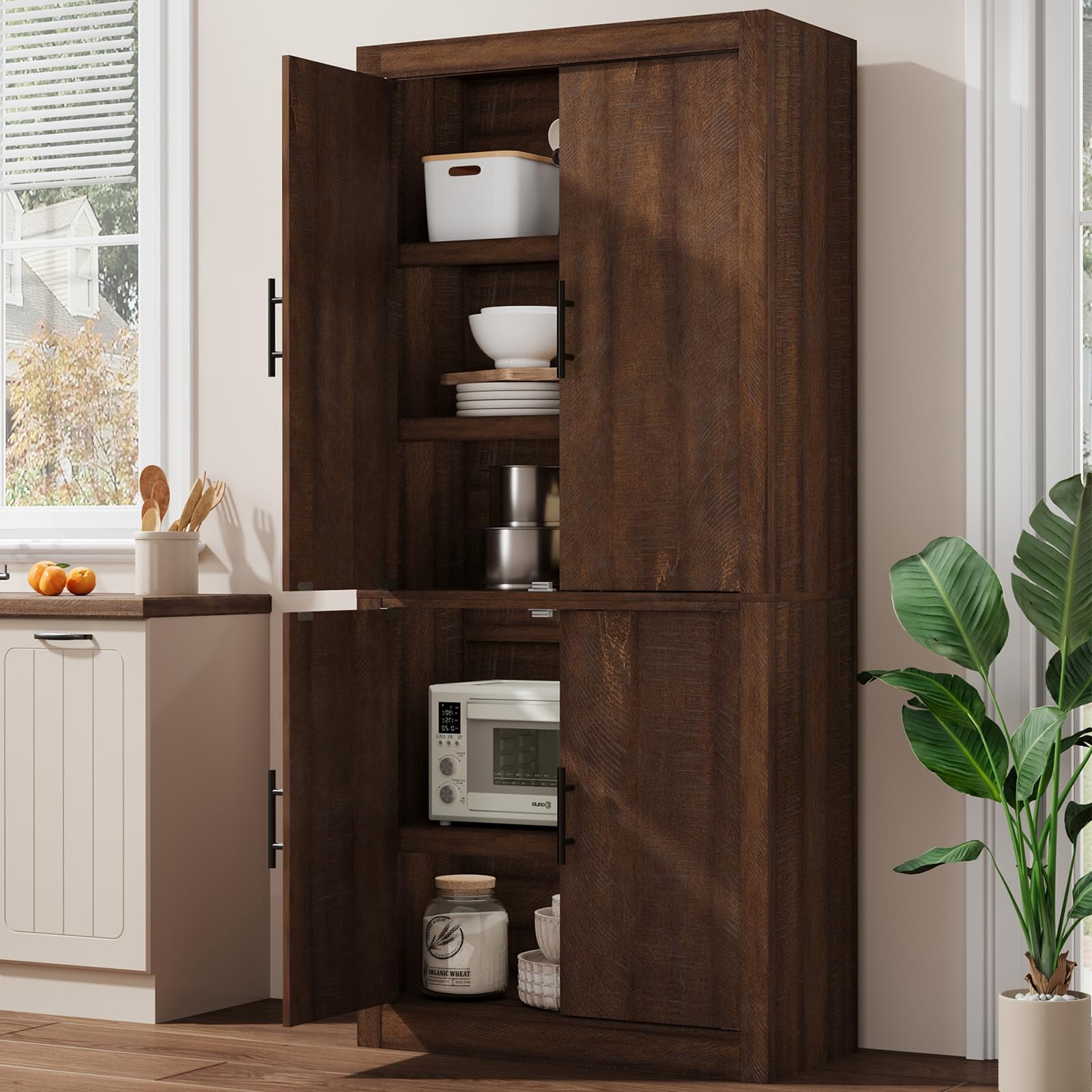 Studyset Tall Kitchen Pantry, Wooden Kitchen Pantry Cabinet ...