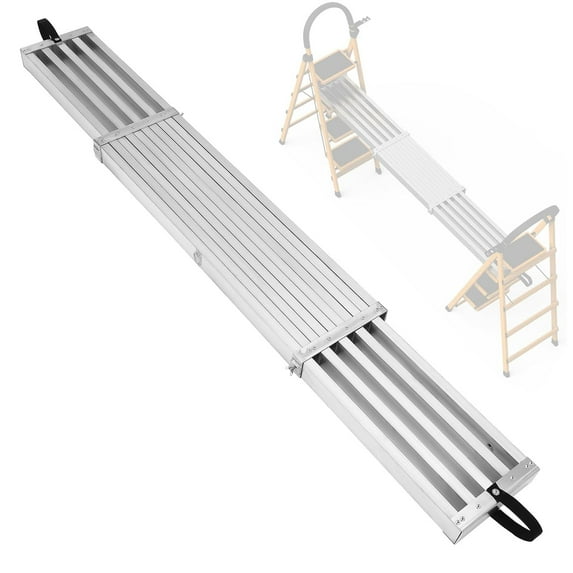 Studyset Telescoping Plank, Extendable Aluminum Work Plank, 440 Lbs Capacity, Aluminum Scaffolding Plank With Skid-Proof Platform Scaffold Ladder Accessory For Painting Repair Cleaning