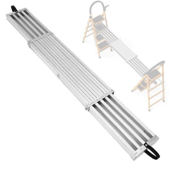 Studyset Telescoping Plank, Extendable Aluminum Work Plank, 440 Lbs Capacity, Aluminum Scaffolding Plank With Skid-Proof Platform Scaffold Ladder Accessory For Painting Repair Cleaning