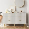 thumbnail image 1 of Studyset White Dresser, Modern 6 Drawer Dresser for Bedroom with Gold Handle and Large Drawer, Wood Double Chest of Drawers and Storage Organizer, 1 of 6