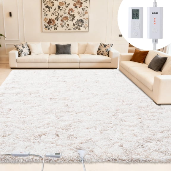 Studyset Wireless Heated Floor Mat 4x6 ft,Electric Heated Rug Gaming Rug with 6 Heat Levels & 10H Auto Off, Soft Plush Heating Carpet Foot Warmer for Living Room Bedroom Office Playroom