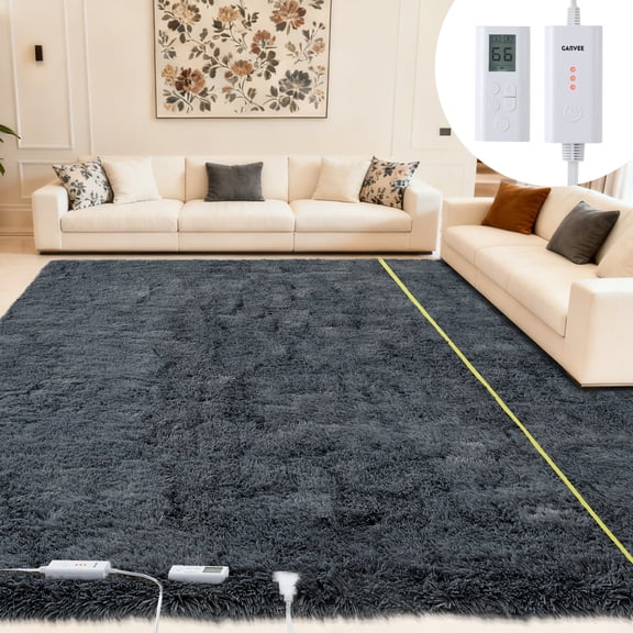 Studyset Wireless Heated Floor Mat 5x7 ft,Electric Heated Rug Gaming Rug with 6 Heat Levels & 10H Auto Off, Soft Plush Heating Carpet Foot Warmer for Living Room Bedroom Office Playroom